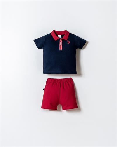 U.S. Polo Assn Erkek Bebek  2 li Şort T-şhirt Takım Lacivert
