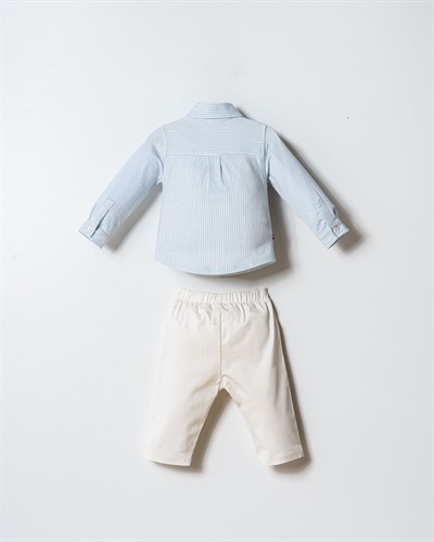 U.S. Polo Assn Erkek Bebek2 li Pantolon Gömlek Takım Mavi