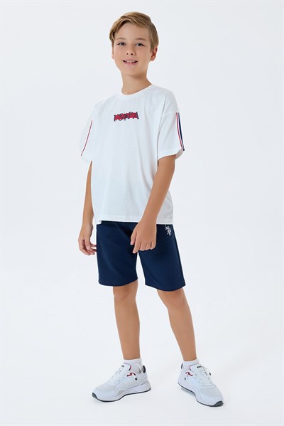 U.S. Polo Assn Erkek Çocuk Bermuda  2li Takım Beyaz