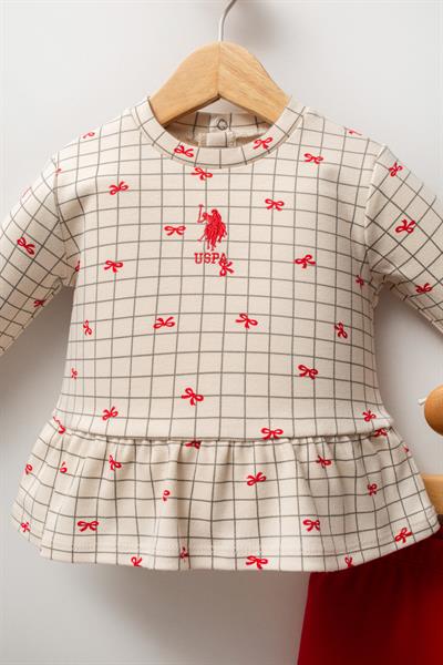 U.S. Polo Assn Kız Bebek USB2729 2 li Takım Beyaz