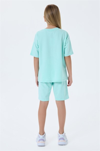 U.S. Polo Assn Kız Çocuk  2 li Şort T-shirt Takım Nil