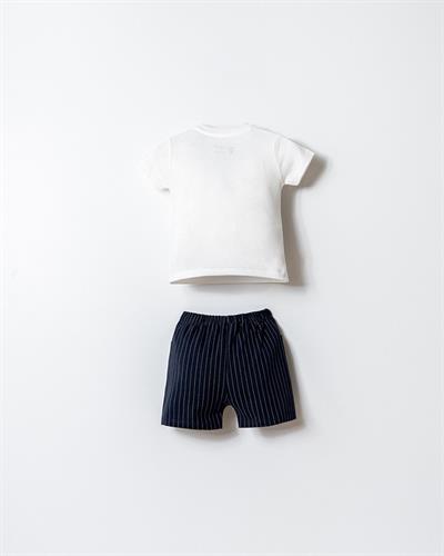 U.S. Polo Assn Erkek Bebek  2 li Şort T-şhirt Takım Beyaz