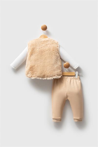 U.S. Polo Assn Kız Bebek 3lü Takım Bej