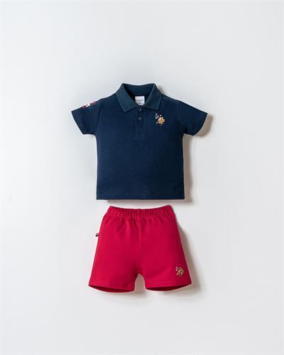 U.S. Polo Assn Erkek Bebek  2 li Şort T-şhirt Takım Lacivert
