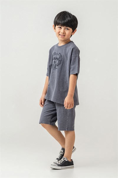 U.S. Polo Assn Erkek Çocuk Bermuda  2li Takım Füme