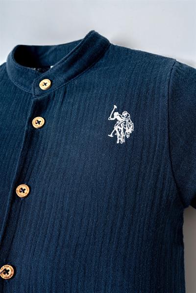 U.S. Polo Assn Erkek Bebek  2 li Şort Gömlek Takım Lacivert