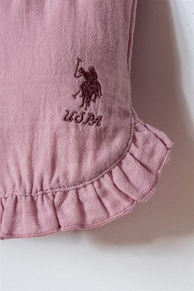 U.S. Polo Assn Kız Bebek  2li Takım Lila