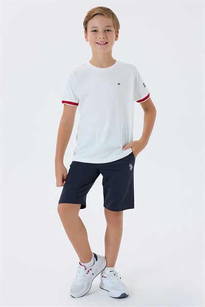 U.S. Polo Assn Erkek Çocuk Bermuda  2li Takım Beyaz