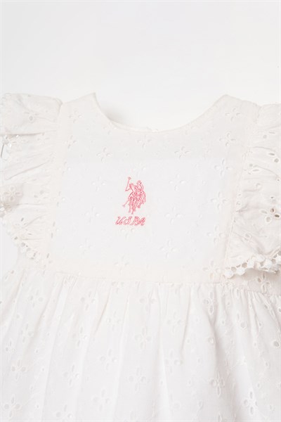 U.S. Polo Assn Kız Bebek  Elbise Beyaz