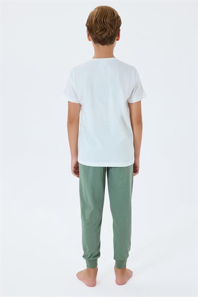 U.S. Polo Assn Erkek Çocuk  Kısa Kollu Pijama Takım Bej