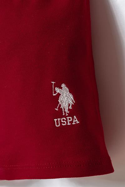 U.S. Polo Assn Erkek Bebek  2 li Şort T-şhirt Takım Beyaz-Kırmızı