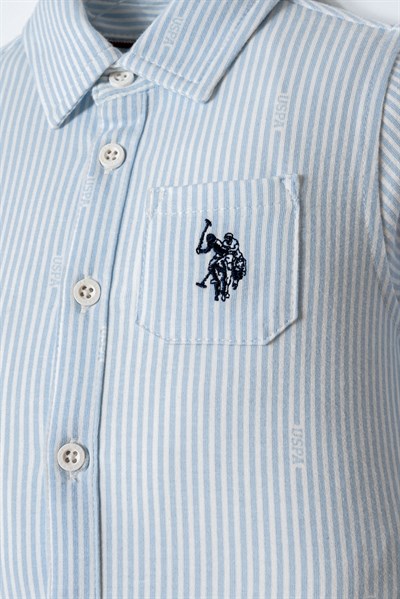 U.S. Polo Assn Erkek Bebek2 li Pantolon Gömlek Takım Mavi