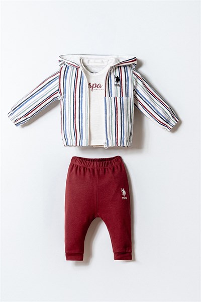 U.S. Polo Assn Erkek Bebek 3 lü Takım Beyaz