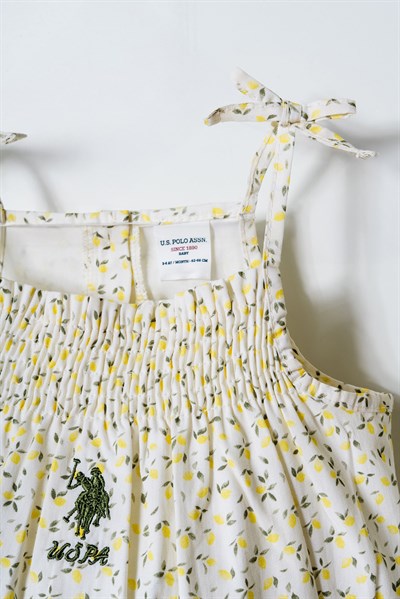 U.S. Polo Assn Kız Bebek  Tulum Ekru