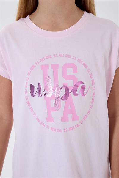 U.S. Polo Assn Kız Çocuk  Kapri Taytlı 2li Takım Pembe