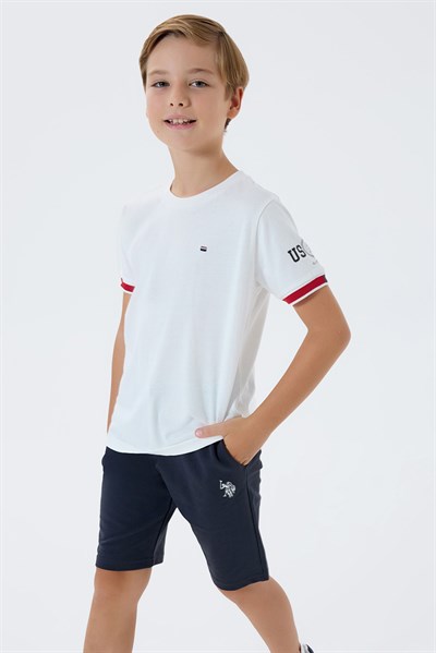 U.S. Polo Assn Erkek Çocuk Bermuda  2li Takım Beyaz