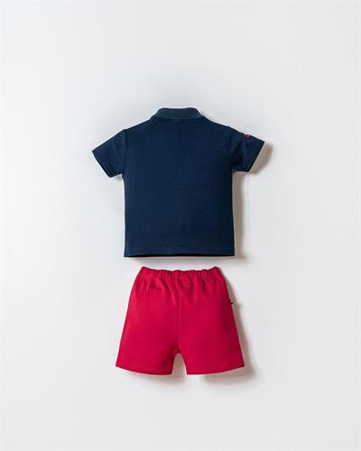 U.S. Polo Assn Erkek Bebek  2 li Şort T-şhirt Takım Lacivert