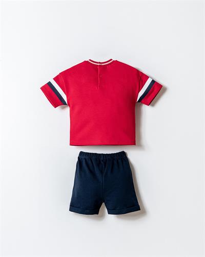U.S. Polo Assn Erkek Bebek  2 li Şort T-şhirt Takım Kırmızı