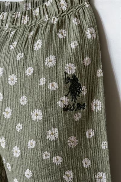 U.S. Polo Assn Kız Bebek  2 li T-şhirt Takım Beyaz-Yeşil