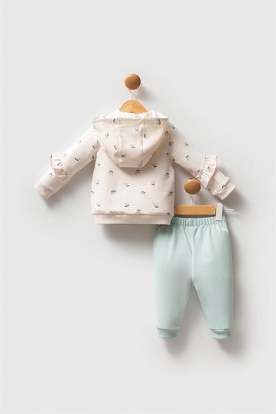 U.S. Polo Assn Kız Bebek 3lü Takım Ekru