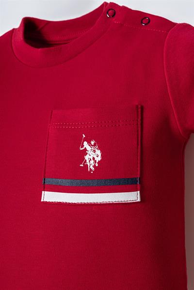 U.S. Polo Assn Erkek Bebek  2 li Şort T-şhirt Takım Kırmızı