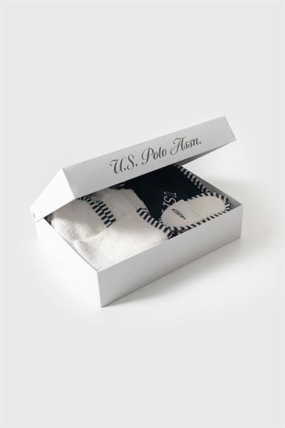 U.S. Polo Assn Erkek Bebek Bornoz Set Ekru