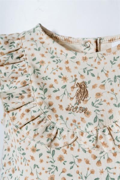 U.S. Polo Assn Kız Bebek Elbise Ekru