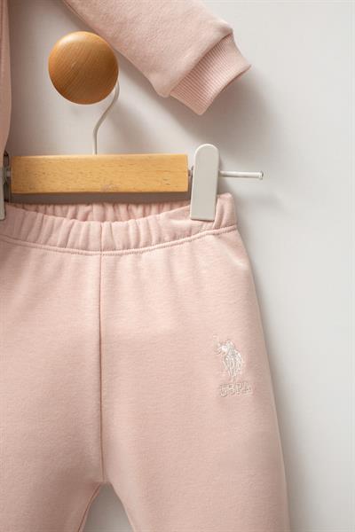 U.S. Polo Assn Kız Bebek 2lü Takım Pudra