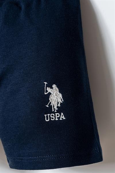 U.S. Polo Assn Erkek Bebek  2 li Şort T-şhirt Takım Beyaz-Lacivert