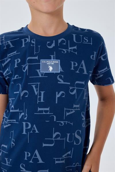 U.S. Polo Assn Erkek Çocuk  2 li Bermuda T-şhirt Takım Koyu İndigo