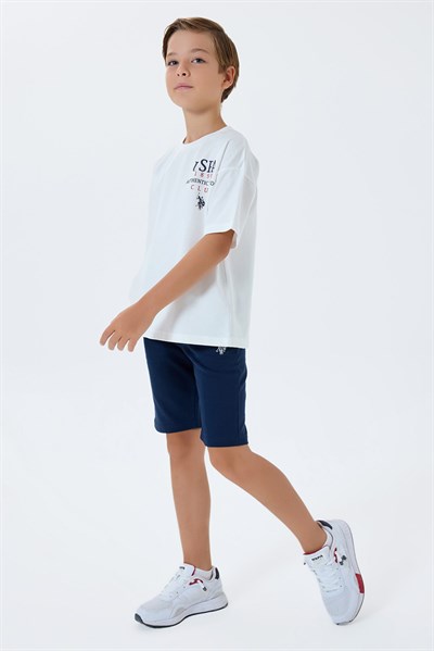 U.S. Polo Assn Erkek Çocuk Bermuda  2li Takım Beyaz