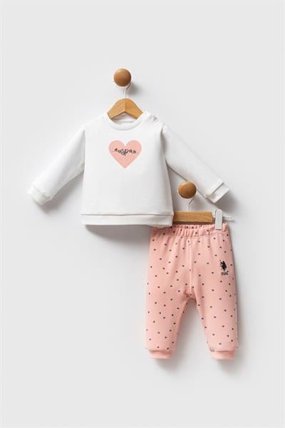 U.S. Polo Assn Kız Bebek USB2765 2 li Takım Beyaz