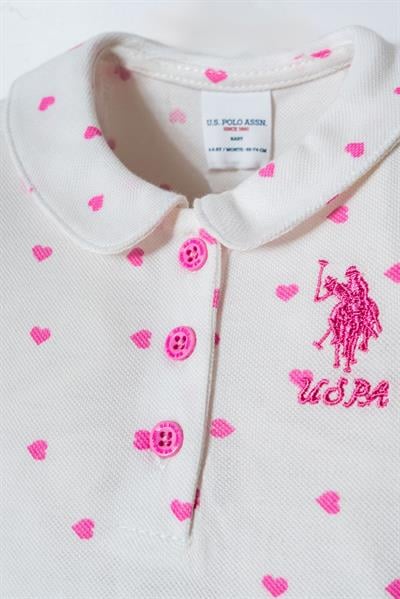 U.S. Polo Assn Kız Bebek  2 li Şort T-şhirt Takım Beyaz