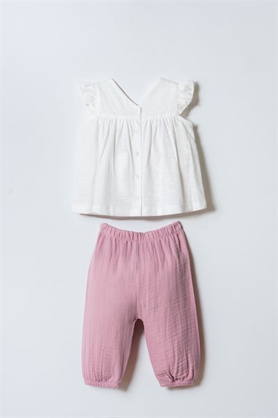 U.S. Polo Assn Kız Bebek  2li Takım Lila