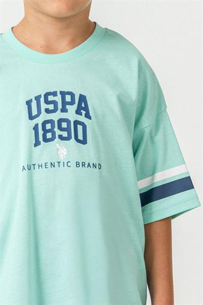 U.S. Polo Assn Erkek Çocuk  2 li Bermuda T-şhirt Takım Yeşil