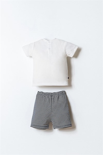 U.S. Polo Assn Erkek Bebek 2 li Şort T-shirt Takım Beyaz