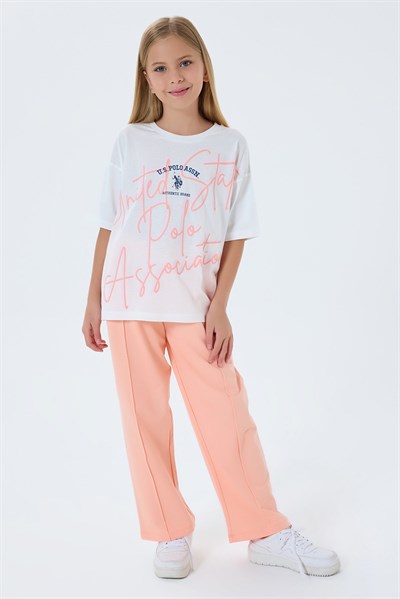 U.S. Polo Assn Kız Çocuk  2li Takım Somon