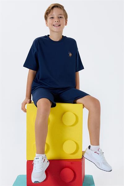 U.S. Polo Assn Erkek Çocuk  2 li Bermuda T-şhirt Takım Lacivert