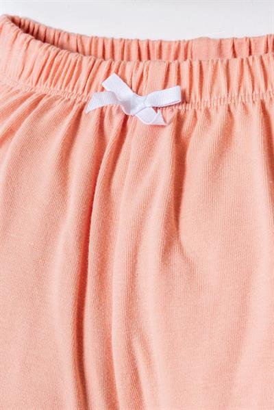 U.S. Polo Assn Kız Bebek  2 li Şort T-şhirt Takım Beyaz-Pudra