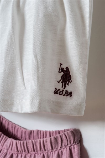 U.S. Polo Assn Kız Bebek  2li Takım Lila