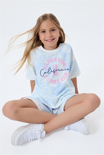 U.S. Polo Assn Kız Çocuk  2 li Şort T-şhirt Takım Koyu Okyonus