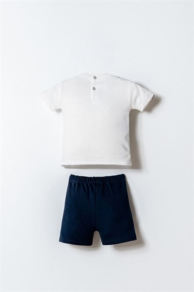 U.S. Polo Assn Erkek Bebek 2 li Şort T-shirt Takım Beyaz