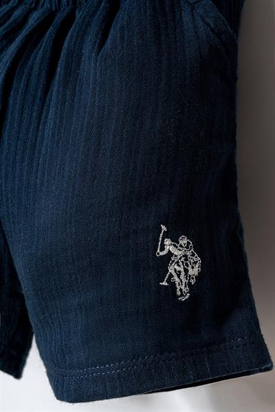 U.S. Polo Assn Erkek Bebek  2 li Şort Gömlek Takım Lacivert