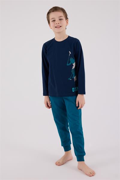 U.S. Polo Assn. Erkek Çocuk Uzun Kol Pijama Takım Lacivert