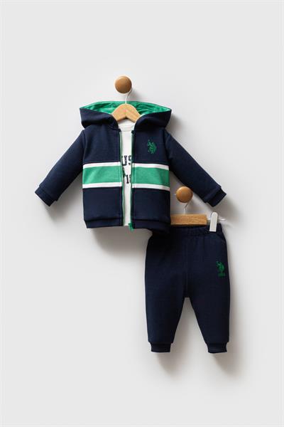 U.S. Polo Assn. Erkek Bebek  3lü Takım Lacivert-Yeşil