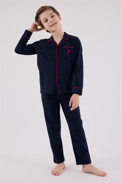 U.S. Polo Assn. Erkek Çocuk Gömlek Pijama Lacivert
