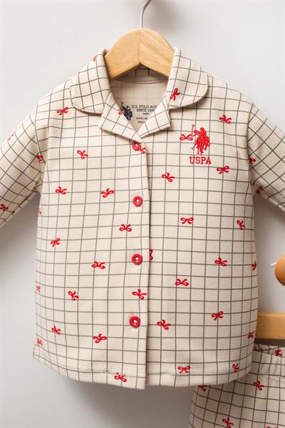 U.S. Polo Assn. Kız Bebek Pijama Takımı Beyaz