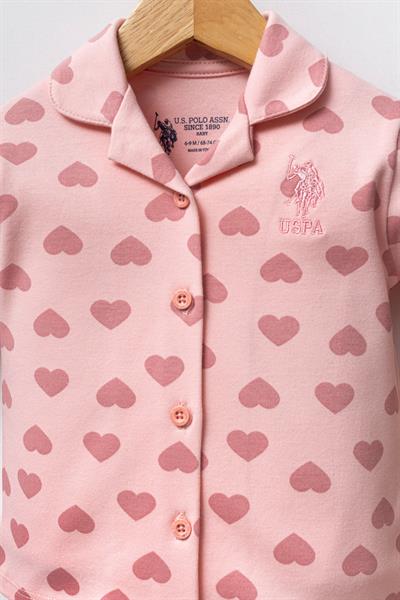 U.S. Polo Assn. Kız Bebek Gömlek Pijama Açık Pembe