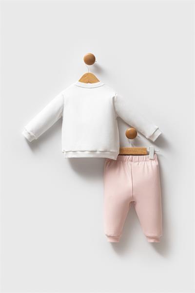 U.S. Polo Assn. Kız Bebek 2li Takım Beyaz -Pudra