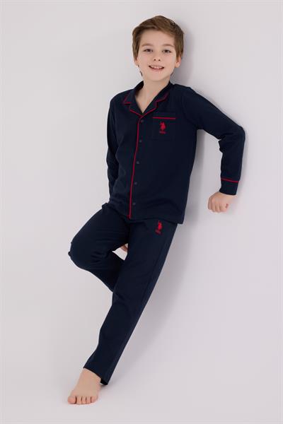 U.S. Polo Assn. Erkek Çocuk Gömlek Pijama Lacivert
